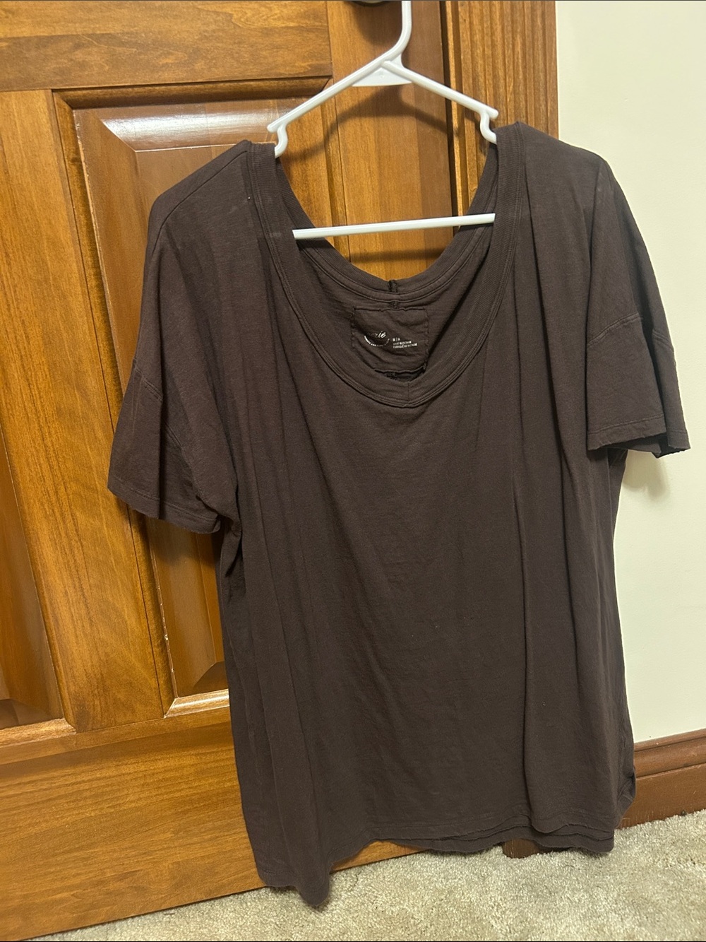 Aerie oversized v neck tee - brown